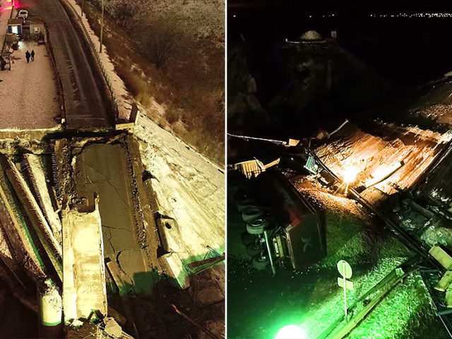 Russian driver dodges death as bridge COLLAPSES in front of his vehicle (VIDEOS)