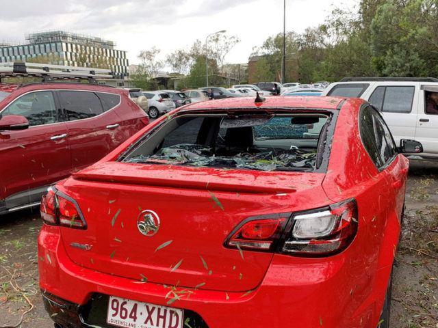 WATCH: Car windows SMASHED by epic hailstones as storms lash eastern Australia