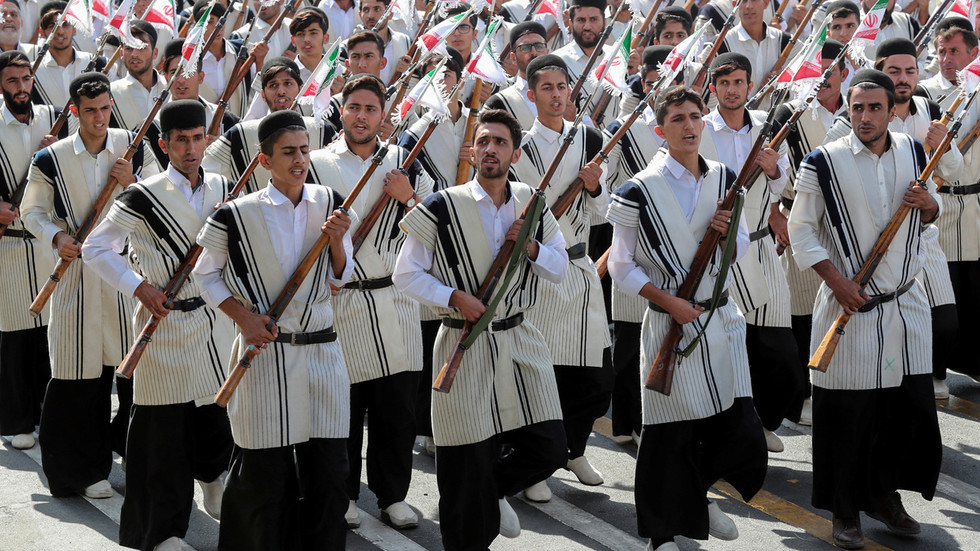 armed company at a parade Tehran