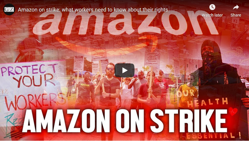 Amazon workers on strike