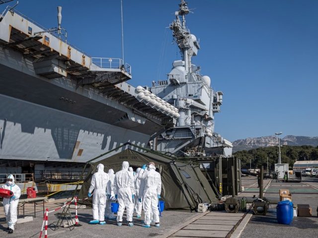 Almost HALF of French Charles de Gaulle aircraft carrier group tested positive for Covid-19