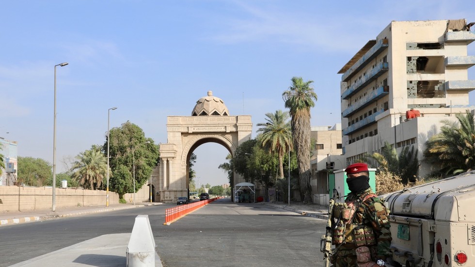 At least one rocket fell near Baghdad’s heavily fortified