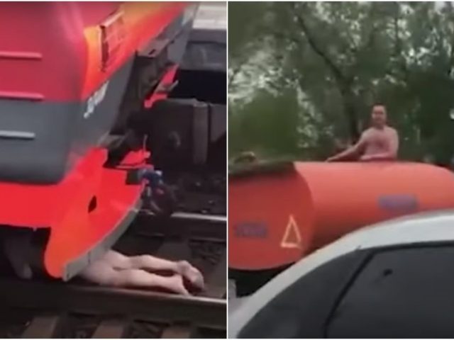 Naked & not afraid: WATCH man wreak havoc at Moscow train station in his birthday suit