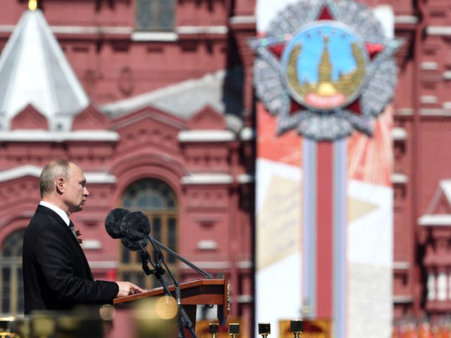 At Victory Day parade, Putin calls for new global security system and thanks Western Allies for help in defeating Hitler