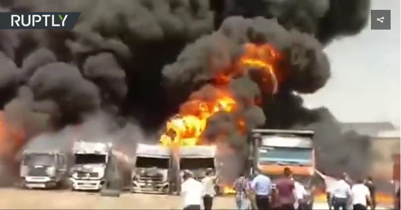 Iran fuel trucks explosion