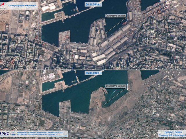 Before and after: Russian space agency satellite images capture shocking destruction caused by Beirut explosion