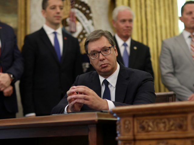I pledged what? Serbian President Vucic seems surprised after Trump announces that Belgrade will move embassy to Jerusalem (VIDEO)