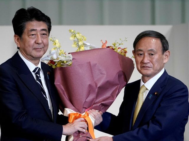 Yoshihide Suga becomes prime minister of Japan after Shinzo Abe’s cabinet formally resigns