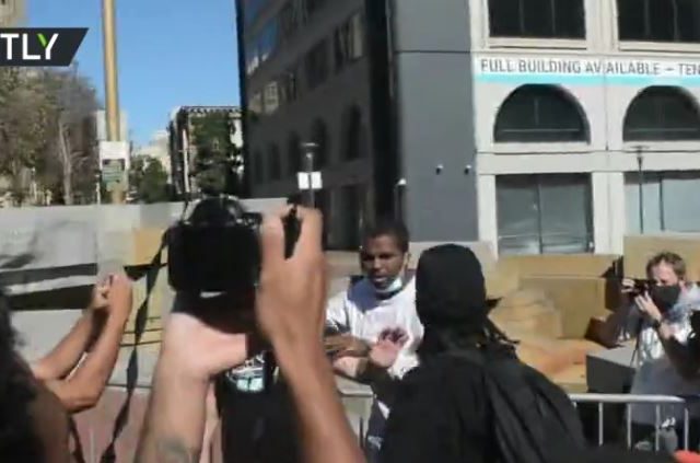 ‘Still think Antifa is just an idea?’ Black conservative activist gets tooth knocked in clashes during free speech rally (VIDEOS)