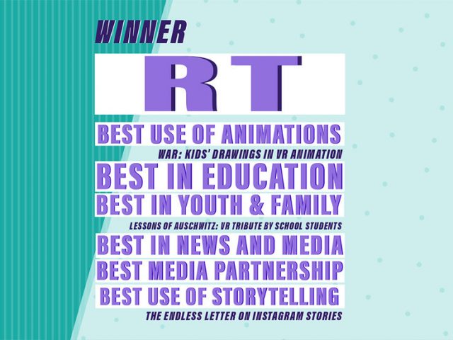 RT’s #VictoryPages project wins big at prestigious Shorty Social Good Awards, overtaking HBO, MTV & other media giants