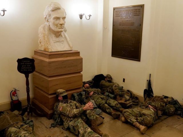 ‘US Capitol is now a military base’: Photos of National Guard sleeping on Congress floor go viral ahead of Trump impeachment 2.0