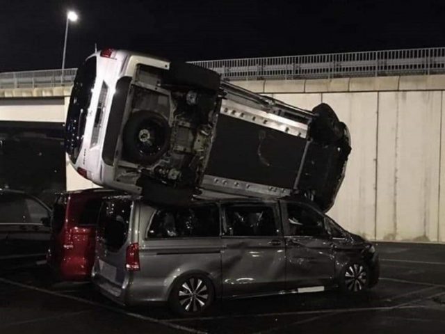 Former employee steals industrial loader & destroys 50 vans after ramming gate at Mercedes-Benz factory in Spain