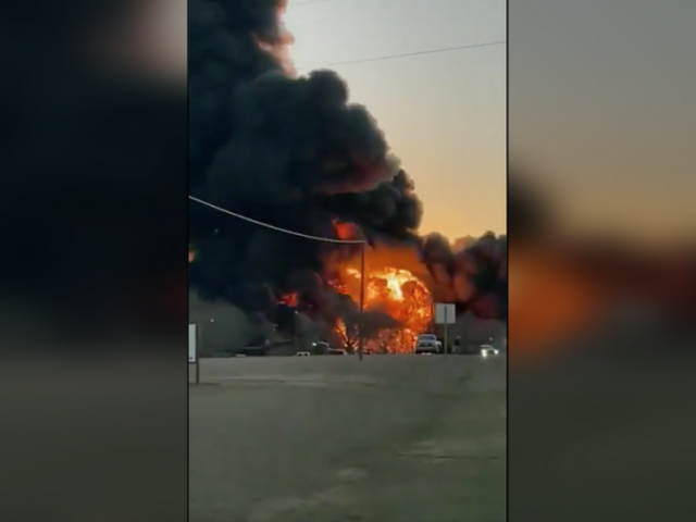 WATCH: Huge EXPLOSION in Texas after train collides with 18-wheeler truck
