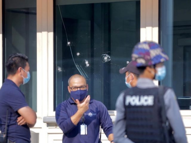‘Shots fired’ at US mission in Myanmar, embassy says amid clashes between police and anti-coup protesters
