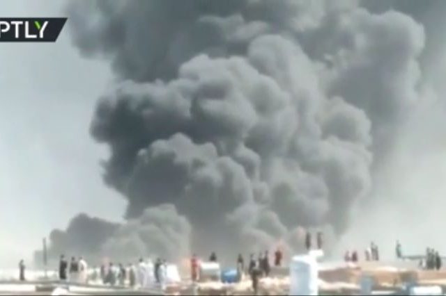 WATCH massive fire consume Iran-Afghanistan border post