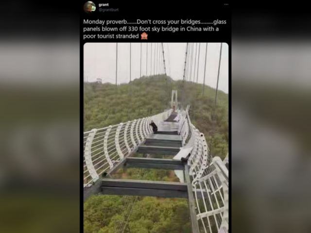 Tourist rescued after being trapped on glass bridge that SHATTERED in China (PHOTO)