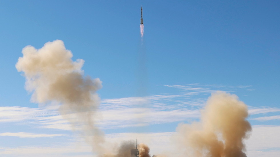 A rocket carrying