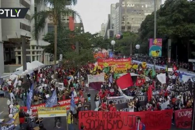 ‘People above profit’: Thousands take to streets in Brazil, angry with President Bolsonaro in new wave of major protests (VIDEO)