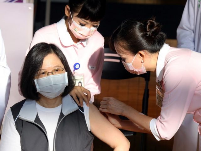 Taiwan’s president gets first shot of homemade Covid-19 vaccine amid concerns over its rushed approval