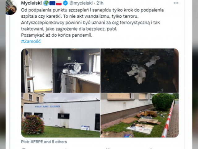 ‘Act of terror’: Polish minister condemns arson attack on vaccination site, vows to fight threats against health officials