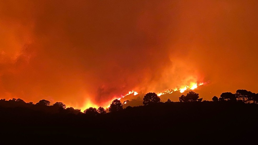 A massive wildfire