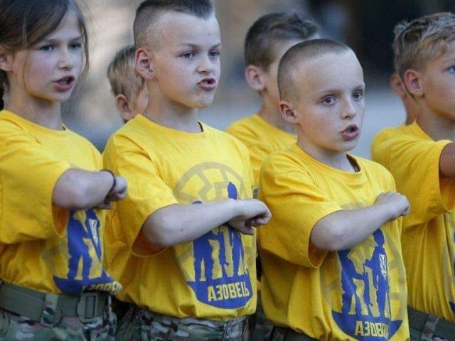 Child soldiers being trained by Ukrainian nazis, supported by the West