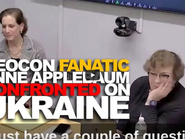 Neocon fanatic Anne Applebaum confronted on Ukraine