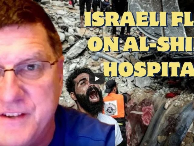 Inhuman! Scott Ritter spits in the face of Israeli soldiers placing a flag on Al-Shifa hospital
