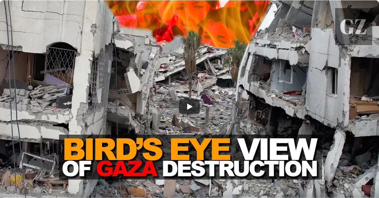 GZ Birds eye view of Gaza destrustion