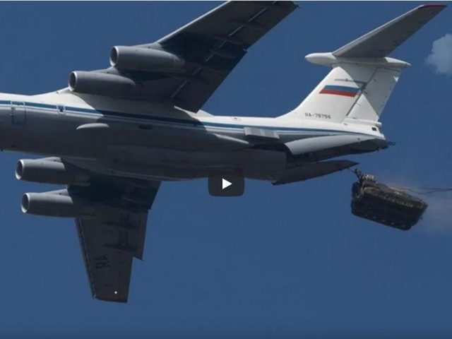 Terrifying!! Putin’s “Heavy Delivery” Shows Off Il-76 aircraft Dropping BMD-4M