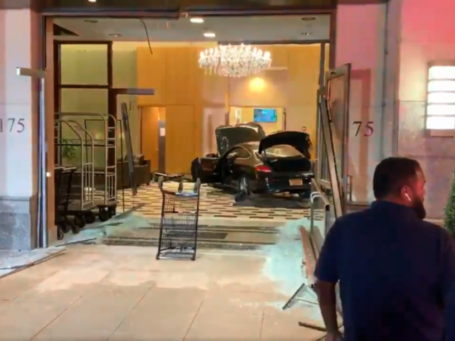 Man plows car into lobby of Trump building in upstate New York, then sits quietly on couch (VIDEOS)