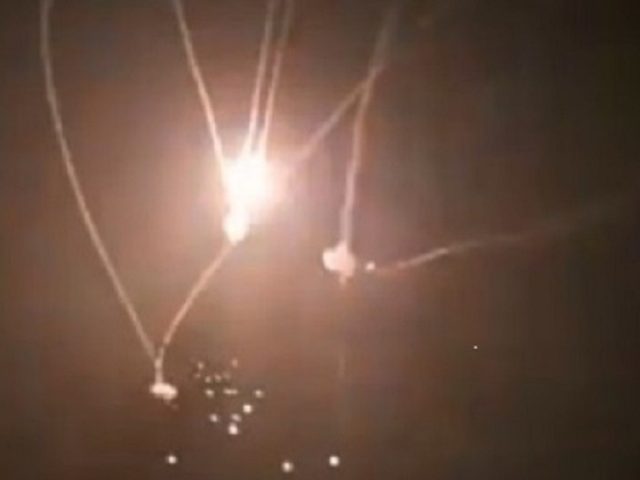 Flashes light up night sky as rockets from Gaza are intercepted by Israel’s Iron Dome system (VIDEO)