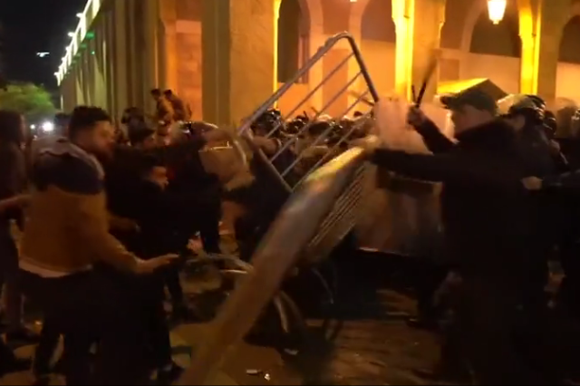 WATCH dozens injured in street battles between protestors and police on the streets of Beirut