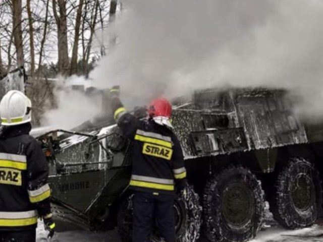 Photos: US Armored Carrier Catches Fire Amid NATO Show of Strength Against Russia