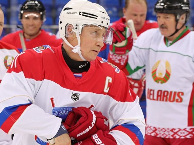 Watch Russian President Putin and His Belarusian Counterpart Lukashenko Play Hockey