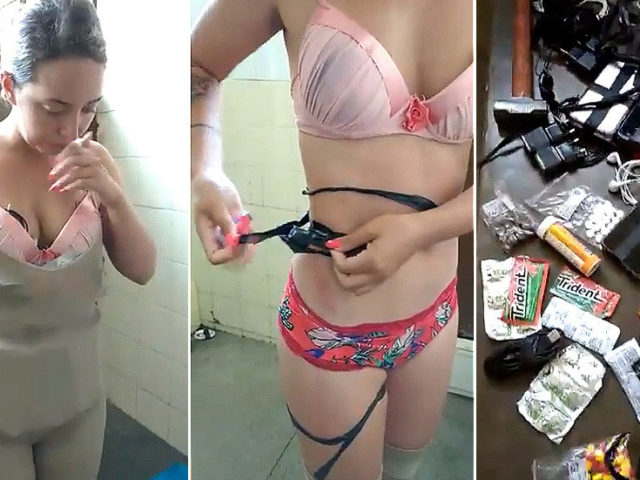 A lot more than baby on board: Woman caught trying to sneak insane amount of contraband into Brazilian prison (VIDEO)