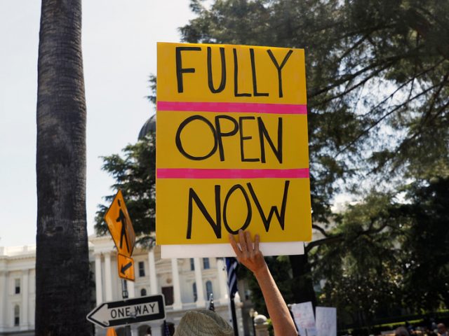 Hundreds call for ‘end to tyranny’ in anti-lockdown protest at California state Capitol (PHOTOS, VIDEO)