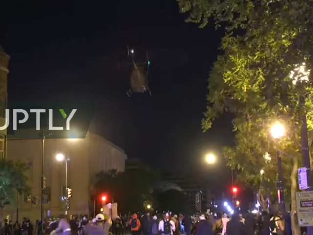 MILITARY HELICOPTER deployed to disperse protesters in DC after curfew (VIDEO)