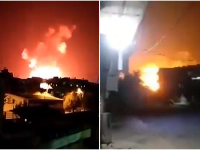 MASSIVE explosions after ‘Israeli jets’ strike army bases in central Syria