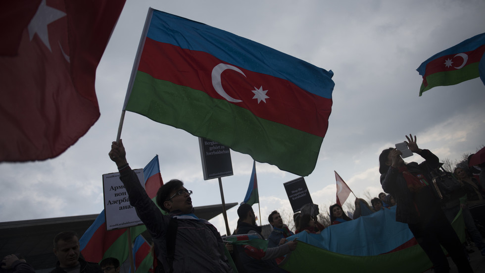 An Azerbaijani protest outside Armenia's