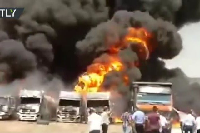 WATCH: Fuel trucks explode in western Iran amid mysterious spate of fires and explosions across the country