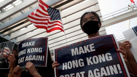 Protesters at a rally in Hong Kong6