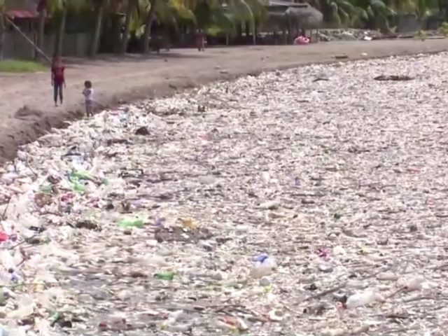 100+ tons of garbage washed up on idyllic Caribbean beach in Honduras after anti-waste barrier failure in Guatemala (VIDEOS)