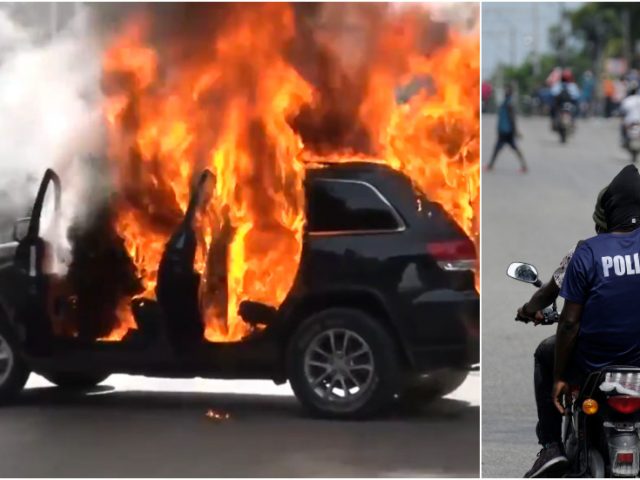 WATCH chaotic protests grip Haiti’s capital as demonstrators torch cars & demand release of detained police officer