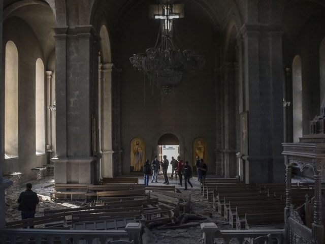 Landmark 19th century Christian cathedral in Nagorno-Karabakh damaged during shelling by Azerbaijani forces – Armenian military