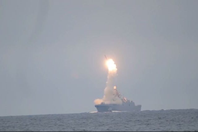 Mach 8! Russian warship makes history by launching HYPERSONIC Zircon missile at mock target in far northern seas (VIDEO)
