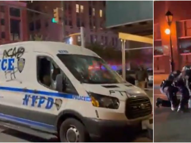 Dozens arrested as anti-police protesters march through Brooklyn vandalizing NYPD squad cars & storefronts (VIDEOS)