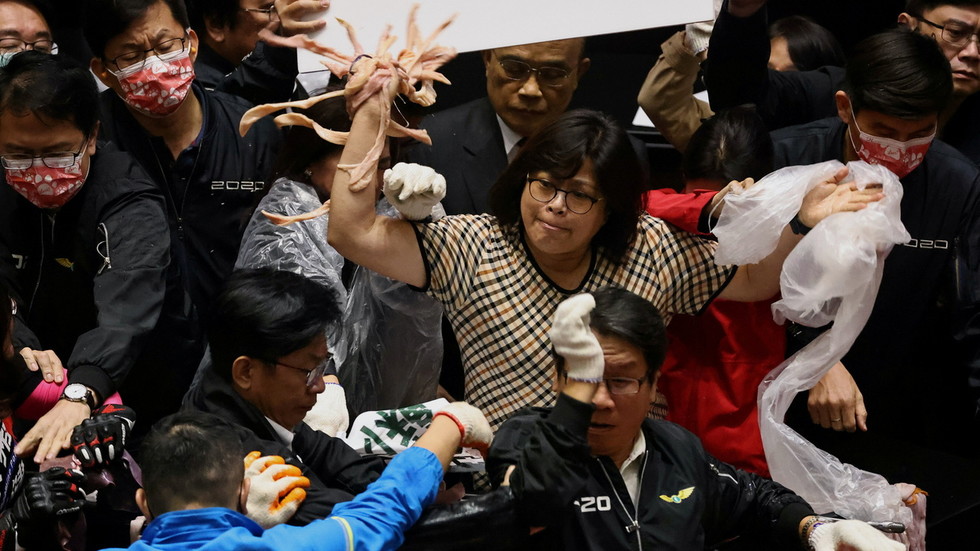Fistfights broke out in Taiwan’s legislature