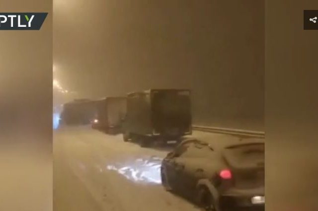 Russia’s Crimean Bridge closed for first-ever time due to snow as regional head declares weather-related state of emergency