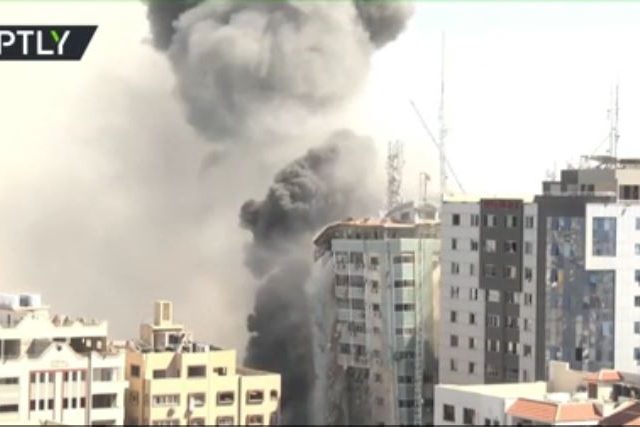Israeli airstrike levels Gaza tower housing AP, Al Jazeera & other international media (VIDEO)